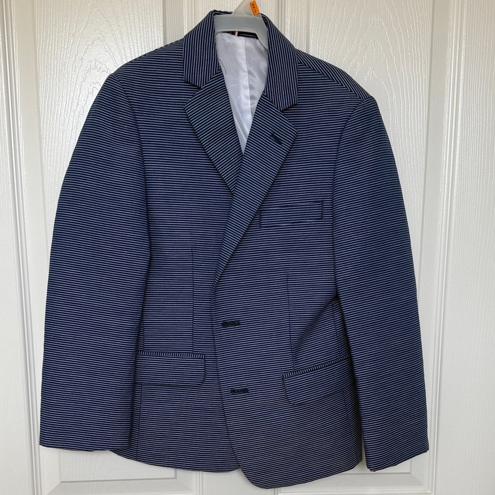 Boys Tommy Hilfiger Navy Striped Blazer
